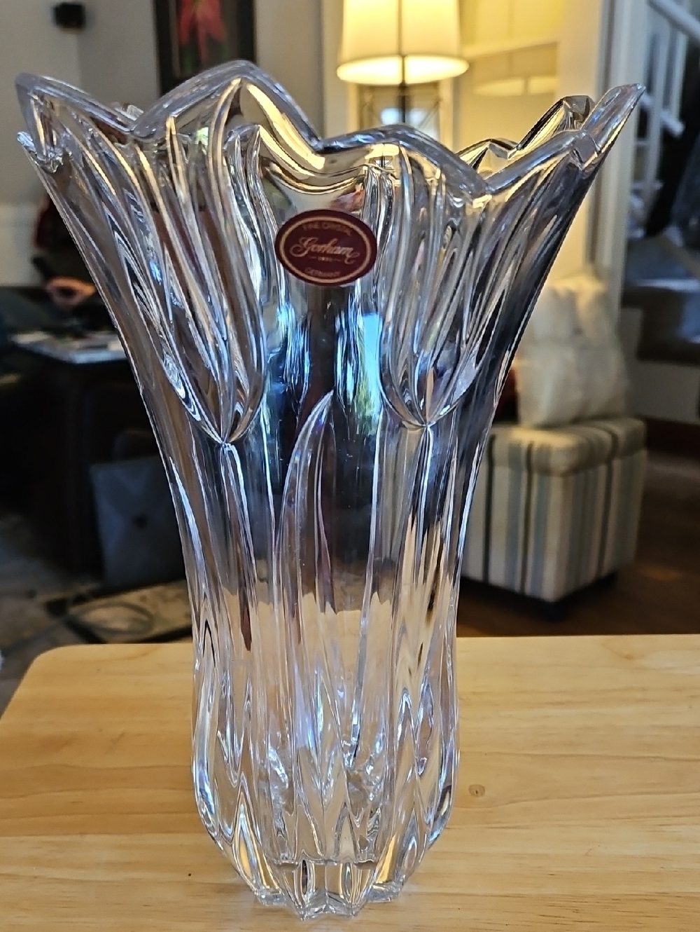 GORHAM Crystal Tulip 10" Vase #C900